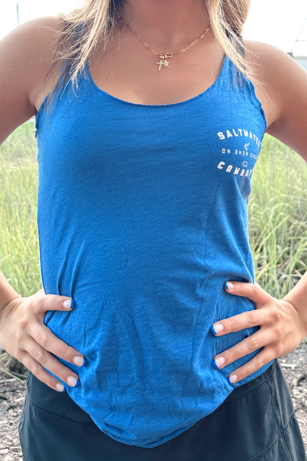 NAVY BLUE RACERBACK TANK TOP