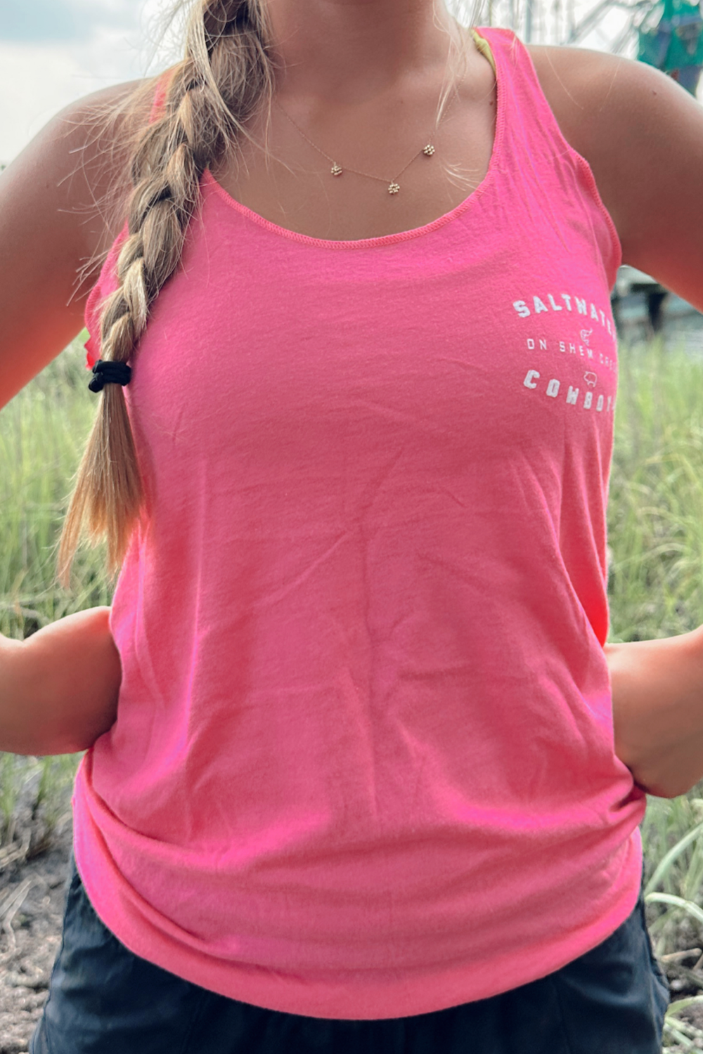 PINK RACERBACK TANK TOP