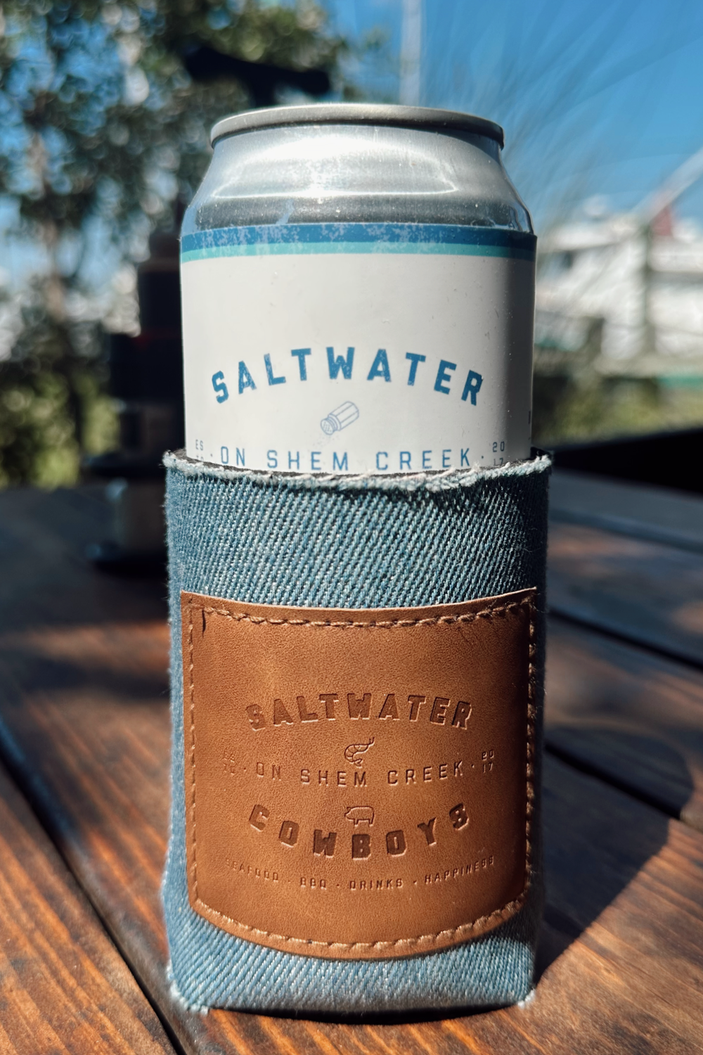 DENIM SALTWATER COWBOYS KOOZIE