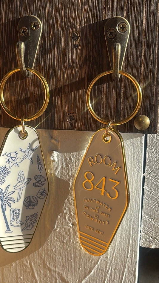 COWBOY HOTEL KEYCHAIN