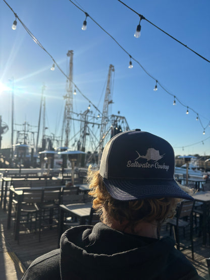 NAVY SCRIPT HAT