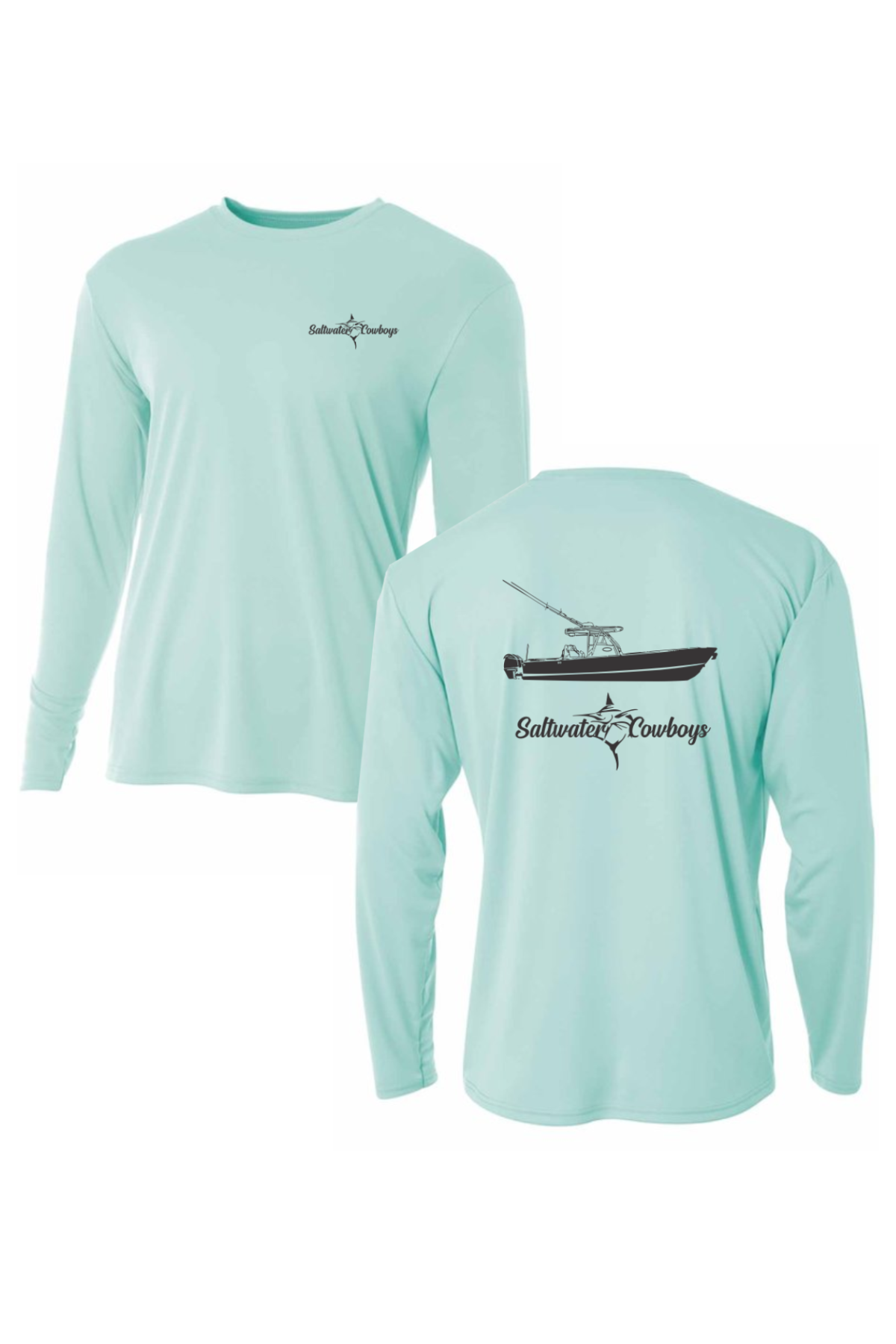 TEAL BOAT LONG SLEEVE TEE